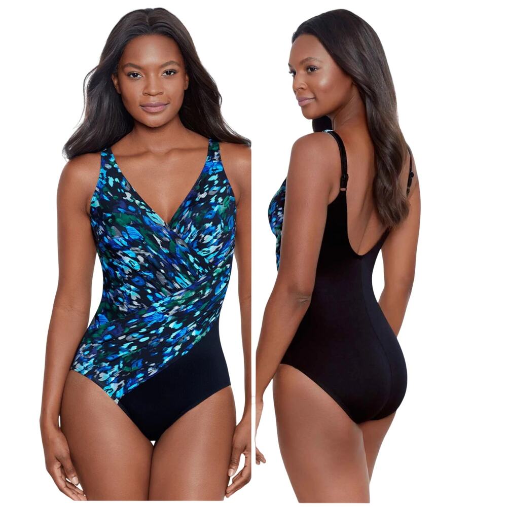 Miraclesuit NWT Sophisticat Oceanus One Piece Swimsuit Size 10 Soft Cup A D-Cup